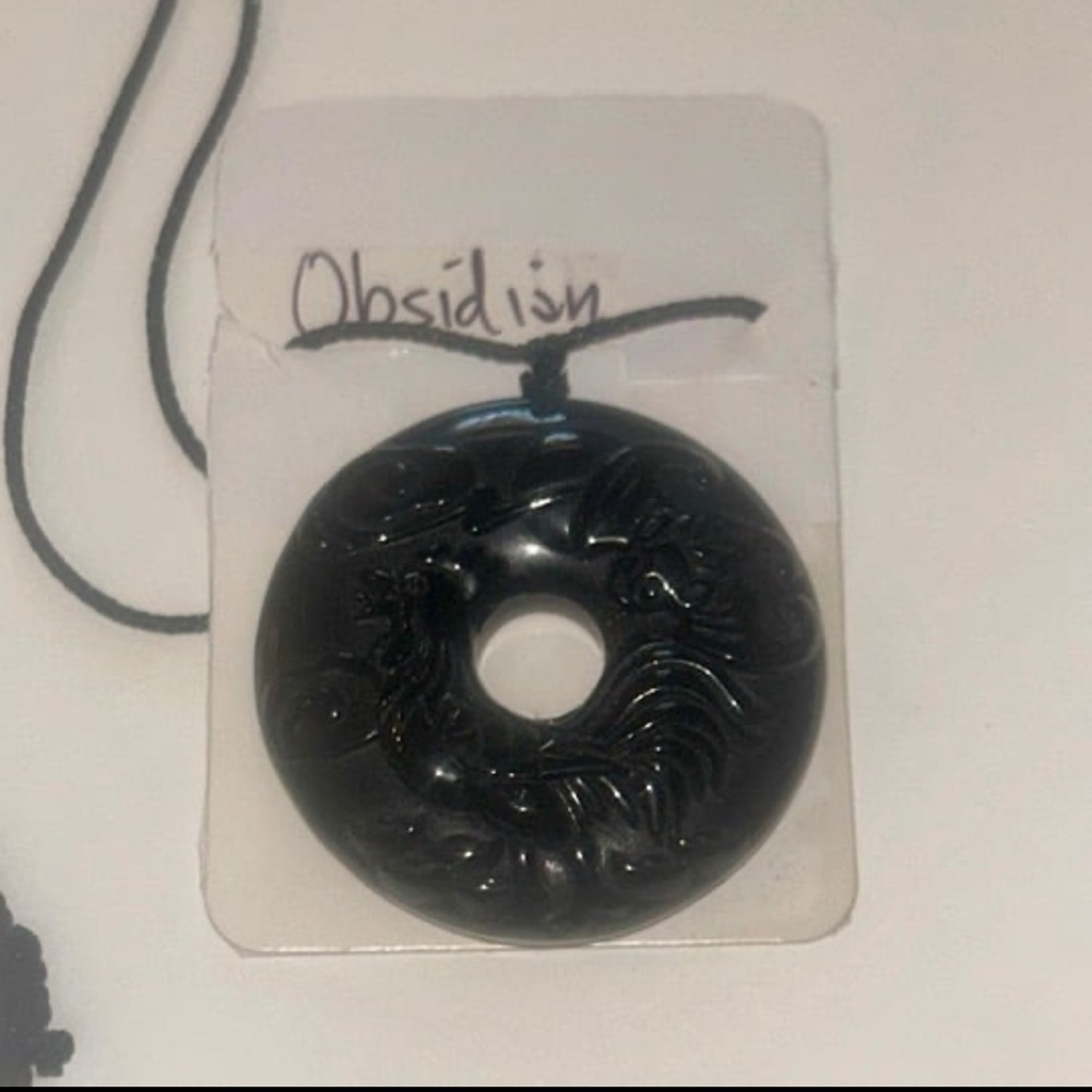 NEW - Natural Black Obsidian Necklace!
